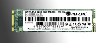 AFOX MS200-250GN SSD 250GB M.2 2280 SATA3 560-500MB/S 3D TLC resmi