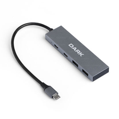 DARK 4 PORT USB TYPE-C HUB 2X USB3 TYPE-A 2X USB3.1 TYPE-C DK-AC-USB312C resmi